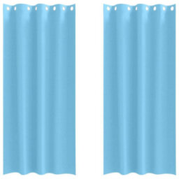 Berkfield Modern Curtains With Curtains 2 Pcs Light Blue 245 X 140 Cm Polyester - thumbnail 1