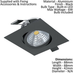 Sleek Black Aluminium 6W Led Downlight For Walls And Ceilings - thumbnail 2