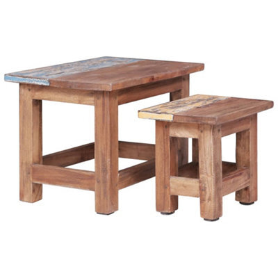 Berkfield Nesting Tables 2 Pcs Solid Reclaimed Wood - image 1