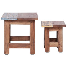 Berkfield Nesting Tables 2 Pcs Solid Reclaimed Wood - thumbnail 2
