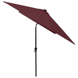 Walplus Garden Parasol With Leds And Steel Pole Bordeaux Red 2X3 M - thumbnail 5
