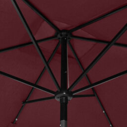 Walplus Garden Parasol With Leds And Steel Pole Bordeaux Red 2X3 M - thumbnail 9