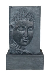 Outdoor Living UK Aqua Creations Charcoal Buddha Wall Mains Plugin Powered Water Feature - thumbnail 1