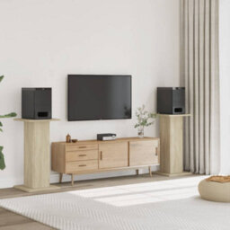 Walplus Speaker Stands 2 Pcs Sonoma Oak 30X30X80 Cm Engineered Wood - thumbnail 1