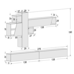 Decorotika Campobasso Moduler Modern Tv Unit Wall Mount Customizable Layout High Gloss White - thumbnail 6