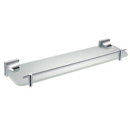 Heritage Chancery Gloss Polished Chrome Effect Glass Wall-Mounted Bathroom Shelf (D)12.8Cm (H)5.5Cm (L)12.8Cm - thumbnail 1