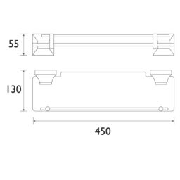 Heritage Chancery Gloss Polished Chrome Effect Glass Wall-Mounted Bathroom Shelf (D)12.8Cm (H)5.5Cm (L)12.8Cm - thumbnail 2
