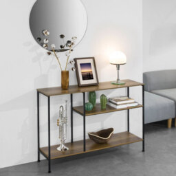Sobuy Fsb35-Pf, Console Table Hall Table Side Table End Table Living Room Sofa Table With 3 Shelves,neutral,w120Xd30Xh79.5 - thumbnail 2