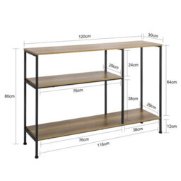 Sobuy Fsb35-Pf, Console Table Hall Table Side Table End Table Living Room Sofa Table With 3 Shelves,neutral,w120Xd30Xh79.5 - thumbnail 3