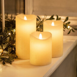 Christow Flameless Led Flickering Candles Set Of 3 - thumbnail 1