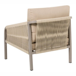 Beliani Garden Lounge Set With Table 5 Seater Murato Metal Beige - thumbnail 9
