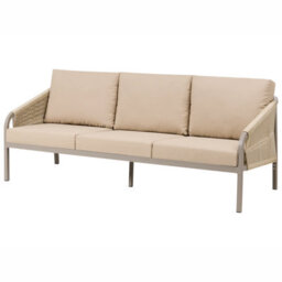Beliani Garden Lounge Set With Table 5 Seater Murato Metal Beige - thumbnail 4