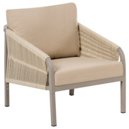 Beliani Garden Lounge Set With Table 5 Seater Murato Metal Beige - thumbnail 7