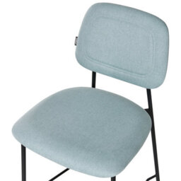 Wyld And Coco Set Of 3 Counter-Height Bar Chairs Light-Blue Velvet Upholstery Black Powder-Coated Iron Frame - thumbnail 7