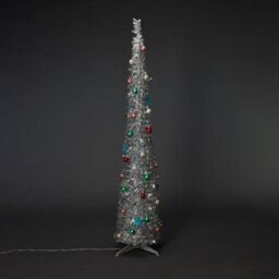 6Ft Trevalli Ice White Led Silver Pop Up Pre-Lit Artificial Christmas Tree - Silver - thumbnail 7