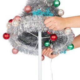 6Ft Trevalli Ice White Led Silver Pop Up Pre-Lit Artificial Christmas Tree - Silver - thumbnail 3
