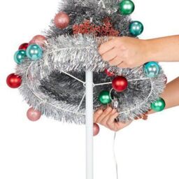 6Ft Trevalli Ice White Led Silver Pop Up Pre-Lit Artificial Christmas Tree - Silver - thumbnail 4