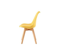 MCC Direct Single Dining Chair With Solid Wooden Legs And Seat Cushion Pad Yellow - Eva By Mcc - thumbnail 4