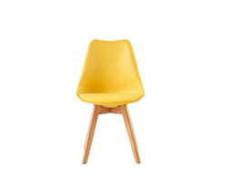 MCC Direct Single Dining Chair With Solid Wooden Legs And Seat Cushion Pad Yellow - Eva By Mcc - thumbnail 3