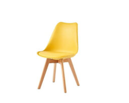 MCC Direct Single Dining Chair With Solid Wooden Legs And Seat Cushion Pad Yellow - Eva By Mcc - thumbnail 2