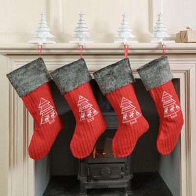 Dibor Set Of 4 Nordic Tree Xmas Gift Decoration Christmas Stocking For Kids - image 1