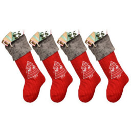 Dibor Set Of 4 Nordic Tree Xmas Gift Decoration Christmas Stocking For Kids - thumbnail 2
