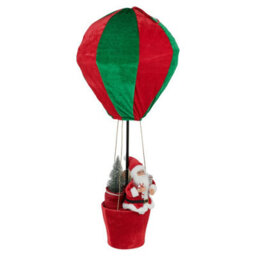 Urbn-Living Urbnliving Santa In Basket 90Cm Red & Green Pop Up Hot Air Balloon Christmas Xmas Decoration Ornament - thumbnail 5