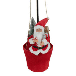 Urbn-Living Urbnliving Santa In Basket 90Cm Red & Green Pop Up Hot Air Balloon Christmas Xmas Decoration Ornament - thumbnail 4