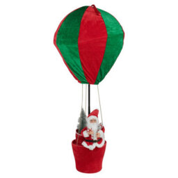Urbn-Living Urbnliving Santa In Basket 90Cm Red & Green Pop Up Hot Air Balloon Christmas Xmas Decoration Ornament - thumbnail 3