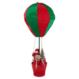 Urbn-Living Urbnliving Santa In Basket 90Cm Red & Green Pop Up Hot Air Balloon Christmas Xmas Decoration Ornament - thumbnail 2