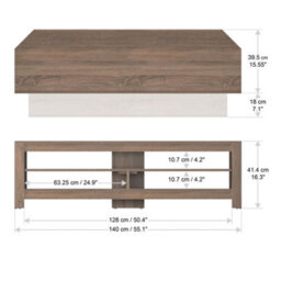 "Avf Calibre Sound 1.4M Tv Stand With Sliding Shelf, For Tvs Up To 65"" - Rustic Sawn Oak" - thumbnail 3