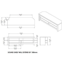 "Avf Calibre Sound 1.4M Tv Stand With Sliding Shelf, For Tvs Up To 65"" - Rustic Sawn Oak" - thumbnail 4