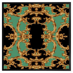 "Andrew Lee Black & Green Baroque (Picutre Frame) / 20X20"" / Oak" - thumbnail 9
