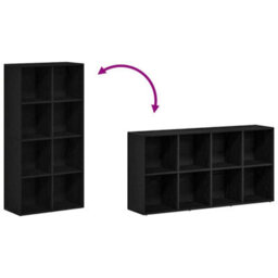 Berkfield Elegant Bookcase Black Oak 66X30X130 Cm Engineered Wood - thumbnail 8