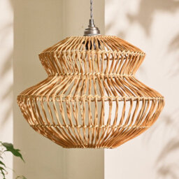Dibor Traditional Rattan Pot Bellied Easy Fit Decor Ceiling Shade H29 X D29Cm - thumbnail 2