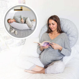 Simpa Pregnancy Pillow With Grey Heart Design Cover. 100% Polyster Filling Material. - thumbnail 3