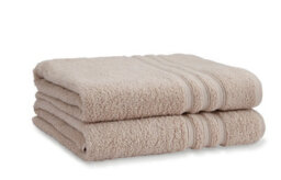 Catherine Lansfield Bathroom Zero Twist 500 Gsm Soft & Absorbent Cotton Bath Sheet Pair Natural