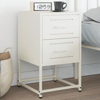 Berkfield Bedside Cabinet White 36X39X60.5 Cm Steel - image 1