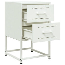 Berkfield Bedside Cabinet White 36X39X60.5 Cm Steel - thumbnail 9