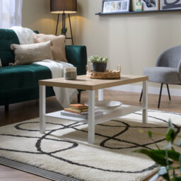 Hadwell Matt White Oak Effect Coffee Table (H)45Cm (W)55Cm