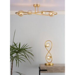 Pagazzi Lighting Pagazzi Lena 4 Light Satin Brass Semi Flush Ceiling Light - thumbnail 8