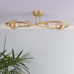 Pagazzi Lighting Pagazzi Lena 4 Light Satin Brass Semi Flush Ceiling Light - thumbnail 6