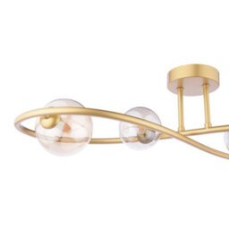 Pagazzi Lighting Pagazzi Lena 4 Light Satin Brass Semi Flush Ceiling Light - thumbnail 4