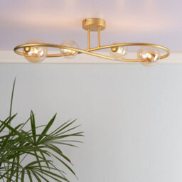 Pagazzi Lighting Pagazzi Lena 4 Light Satin Brass Semi Flush Ceiling Light - thumbnail 5