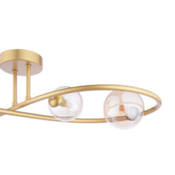 Pagazzi Lighting Pagazzi Lena 4 Light Satin Brass Semi Flush Ceiling Light - thumbnail 3