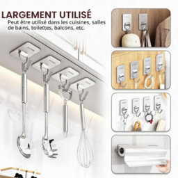 12 Pack Sticky Hook Set, Adhesive Wall Hooks, Self-Adhesive Stainless Steel Towel Hooks - thumbnail 6