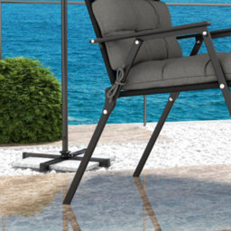 Outsunny 2Pc Outdoor Seat Cushion With Backrest, Ties, For Garden, Grey - thumbnail 6