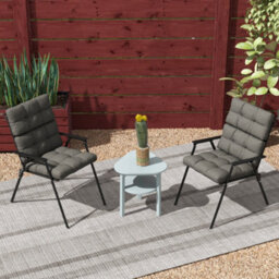 Outsunny 2Pc Outdoor Seat Cushion With Backrest, Ties, For Garden, Grey - thumbnail 7