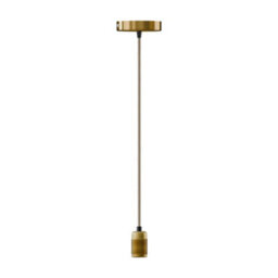 Ledsone Industrial Hemp Ceiling Pendant Light E27 Base 95Cm Adjustable Height Yellow Brass Finish Bulb Included - thumbnail 6
