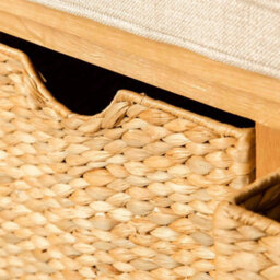 London Oak Storage Hallway Bench With Baskets - Fully Assembled By Roseland Furniture - thumbnail 9